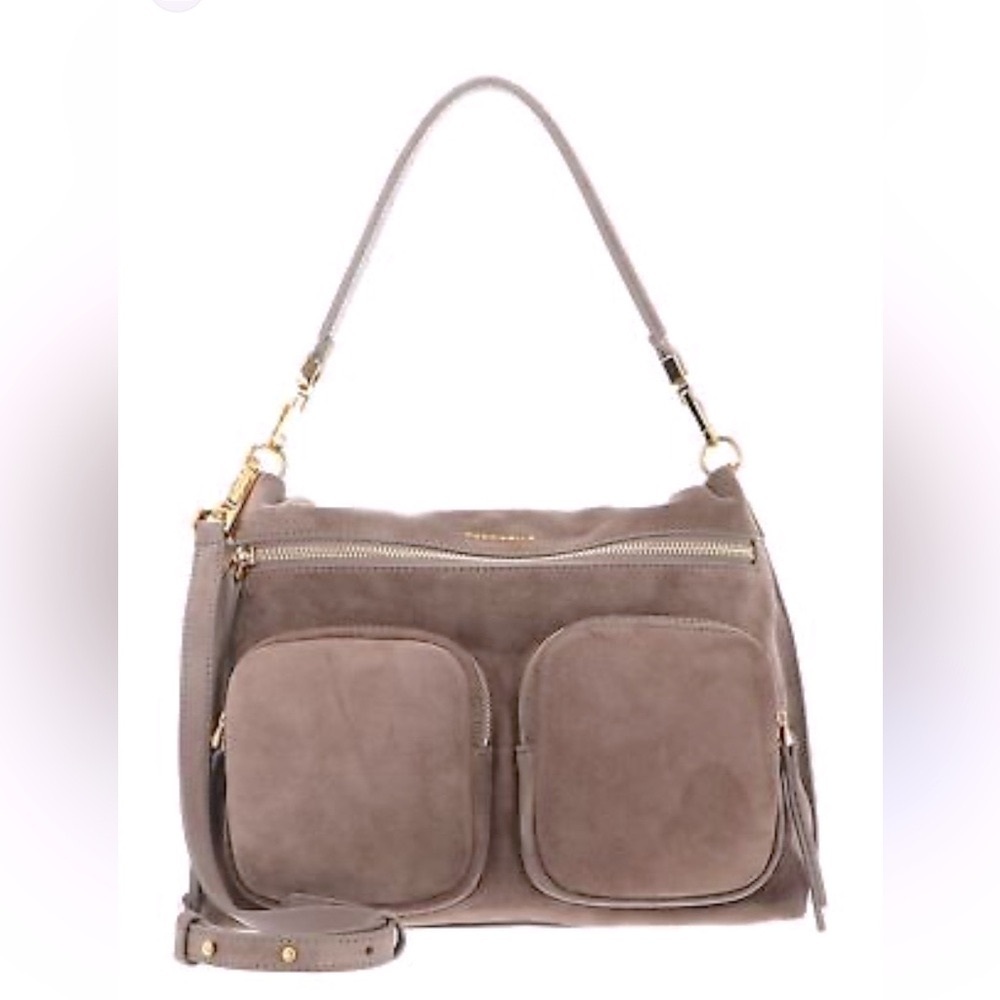SUEDE 🔥Coccinelle Hyle medium Taupe bag price firm!